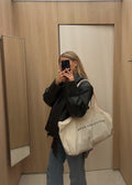 Large everyday canvas bag with minimalistic, structured design by Arve Collective