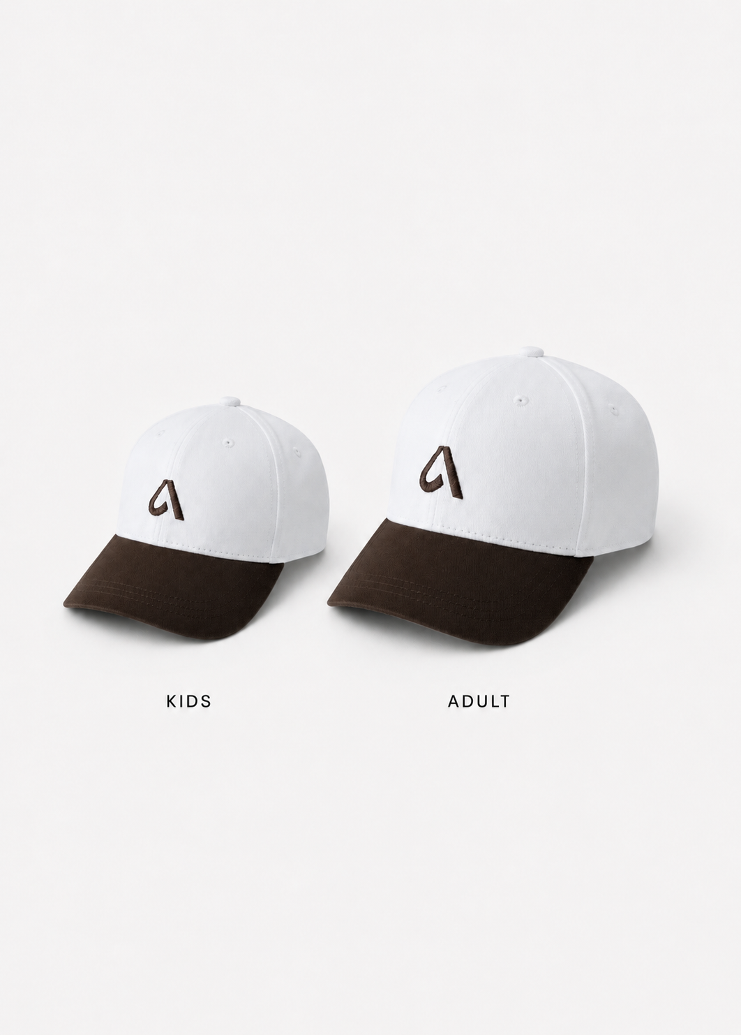 Kids cap with embroidery, structured front and adjustable velcro strap for ages 2 to 12. Designed to match the adult collection